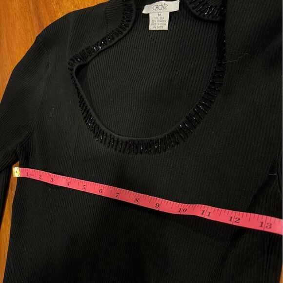 Cache ribbed long sleeved beaded silk shirt - Picture 6 of 8